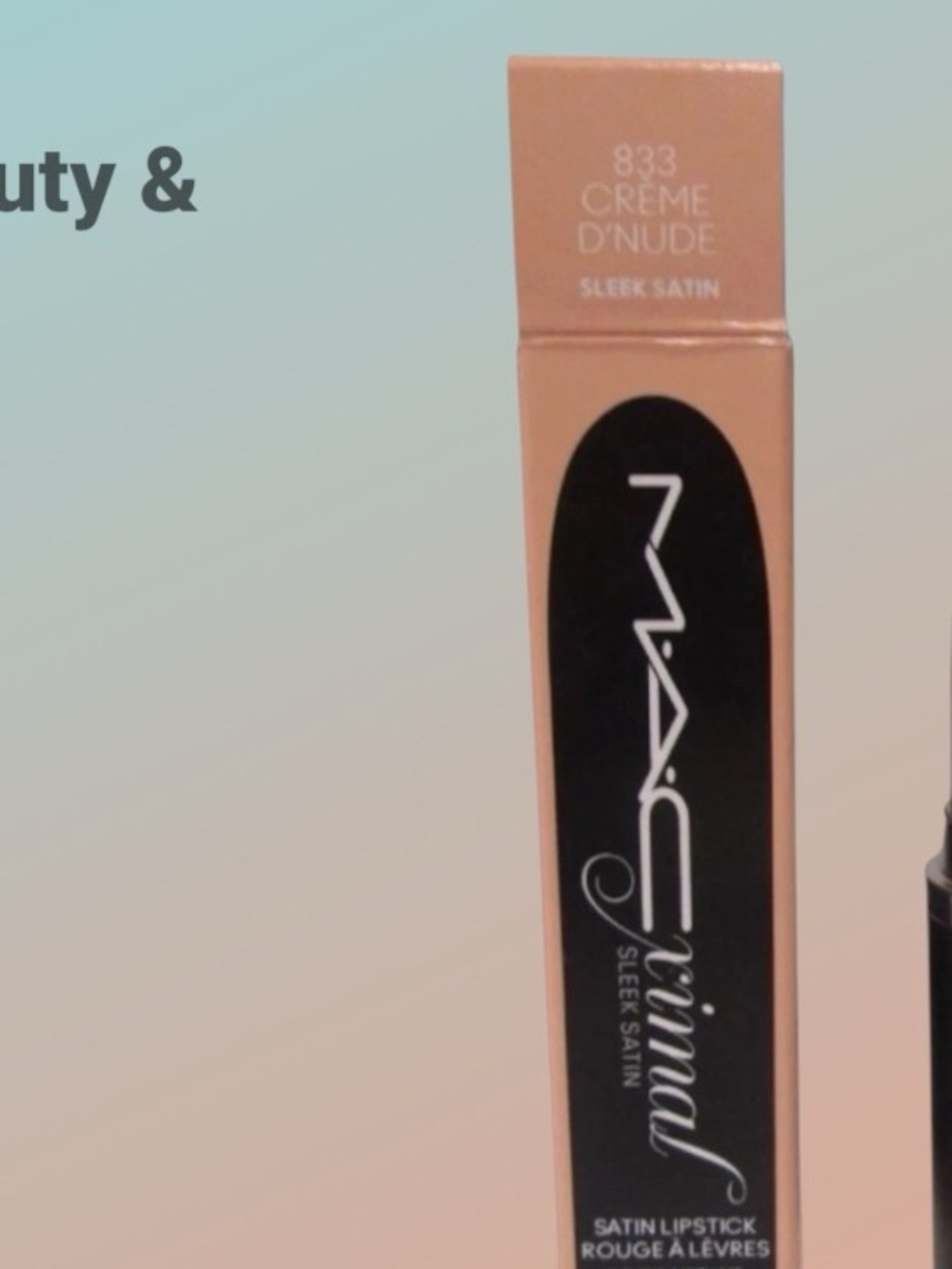 MAC MacXimal SATIN LIPSTICK # 833 CREME D'NUDE ~ 0.12 OZ. NIB.
